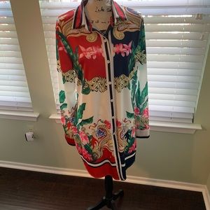Beautiful and Bright Button Down Dress. Never Worn